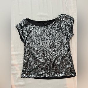 Express sequin short sleeve shirt